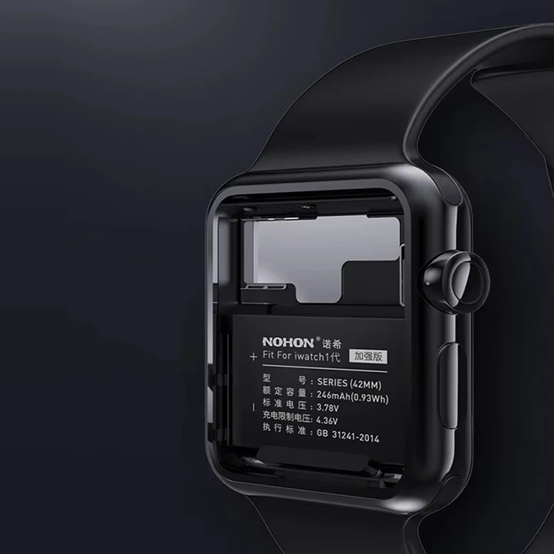 Batterie NOHON pour Apple Watch série 9 8 6 5 4 3 2 1 Batteries de remplacement pour iWatch S1 S2 S3 GPS S4 S5 SE2 S6 S7 S8 avec outils