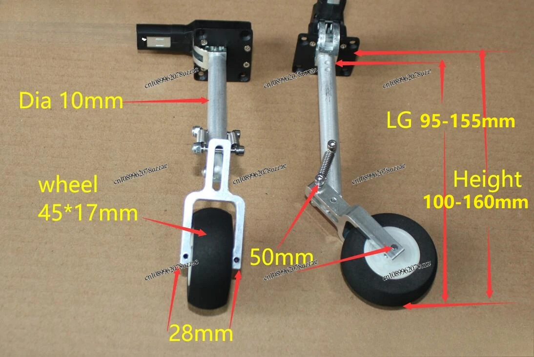 Remote Control Aircraft Accessories 130-160mm Double Spring Single Wheel Kneeling Shock Absorption, Retractable Landing Gear
