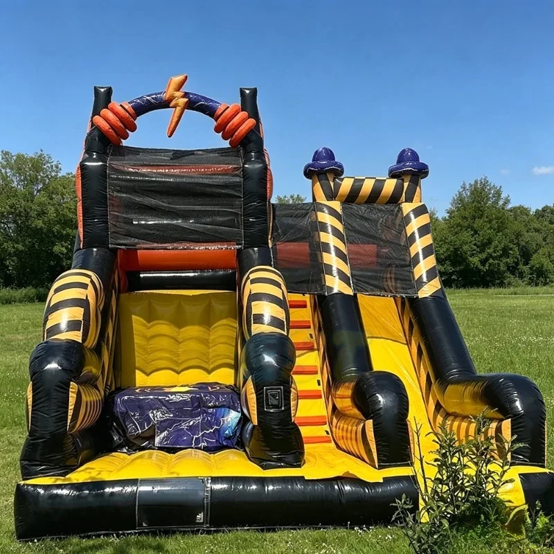 Custom Black and Yellow Inflatable Bouncy Castle Slide Combo Castillo Inflable Bounce House Inflatable Bouncer for Party Rental