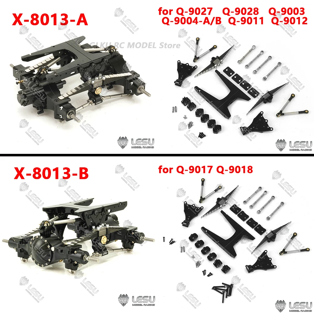 LESU X-8013 1/14 RC truck model rear suspension assembly suitable for Tamiya tractor original hole position or DIY accessories