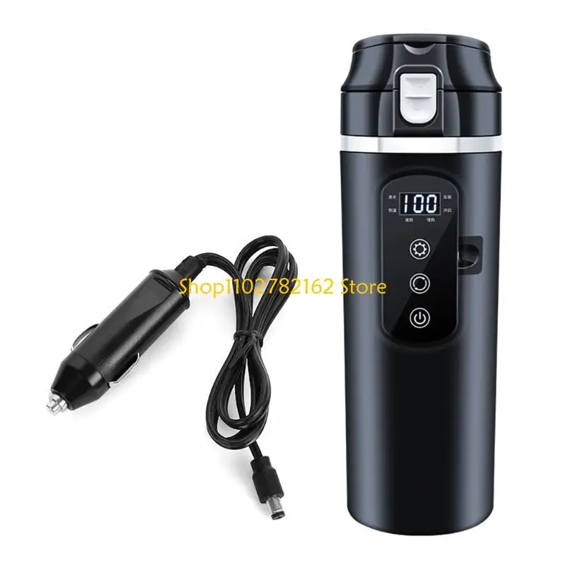 547B 12V/24V SmartTemperature Control Travel Coffee Mug for Car/Truck, 500ml Car Electric Heated Mug Heating Cup