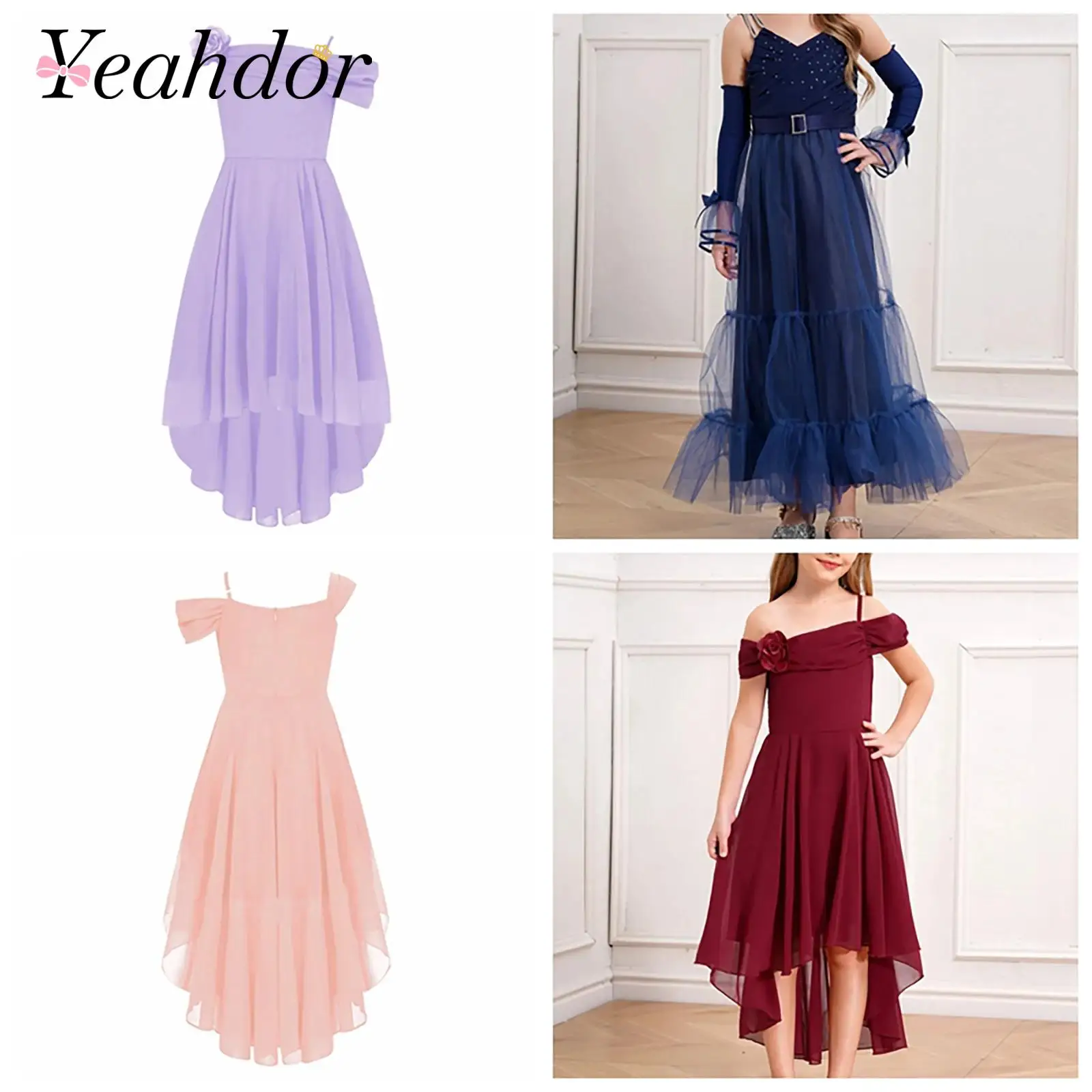 

Elegant Girls Party Dress Off Shoulder Vestidos Elegant Wedding Pageant Dresses Graduation Ceremony Gown Holy Communion Dress