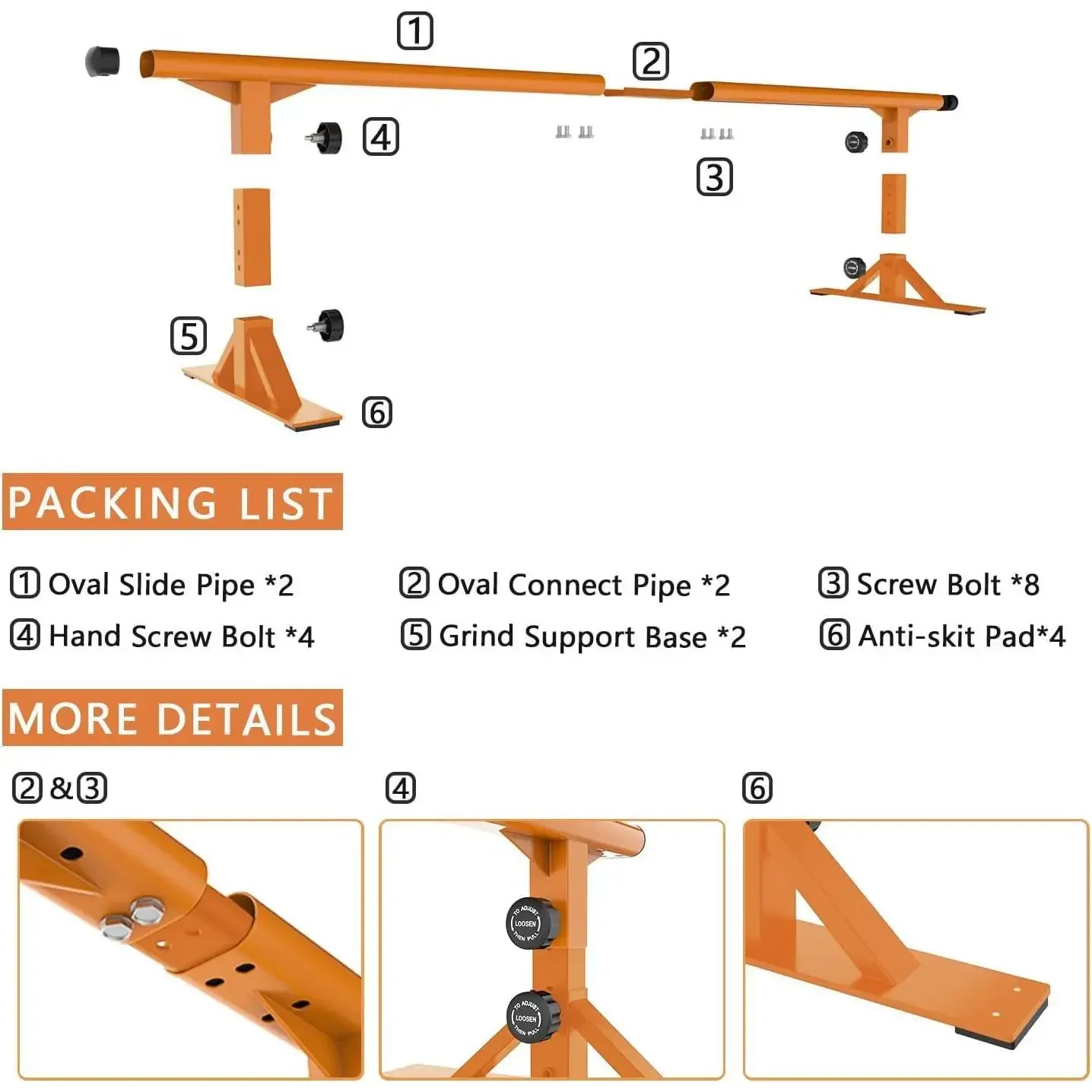 سكة طحن منحدر لوح التزلج C_Skateboard لارتفاع قابل للتعديل لحديقة التزلج الاحترافية