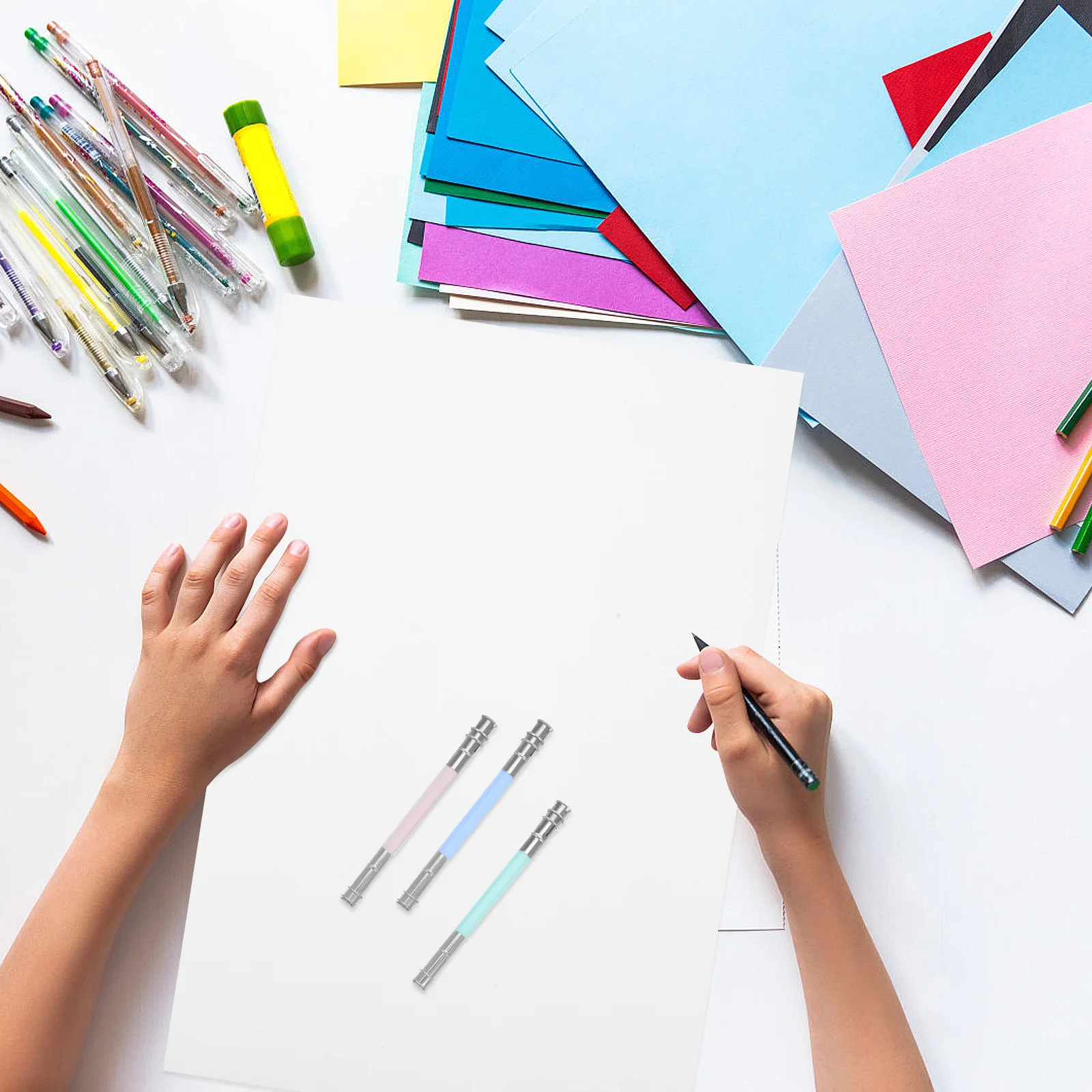 

10 шт., удлинитель для карандашей, металлическая двойная головка для цветных карандашей, удлиненный вал, противоскользящая ручка, инструмент для рисования эскизов для художников