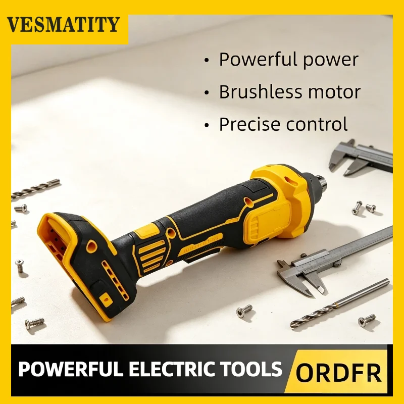 Brushless Straight Die Grinder 4 Gears Chuck Grinding Polishing Engraving Power Tool for Dewalt 18V 20V Battery Pro
