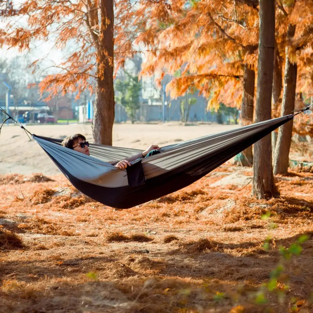 

Outdoor Hammock Anti-Rollover Wide Design Hammock Moisture-Proof Pad Outdoor Sleeping Hammock Color-Blocking Resting Equipment