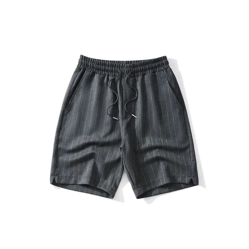 

Мужские полосатые шорты в японском стиле с цветным кодированием, новые летние модные повседневные модные свободные дышащие шорты на шнурке, мужская одежда
