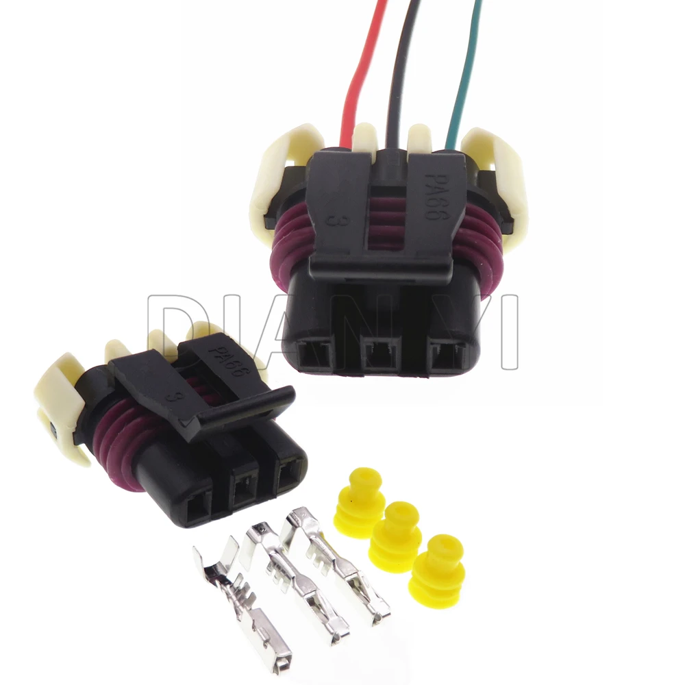 1 Set 3 Way Auto Bearing Position Sensor Plastic Housing Wire Sockets 12059595 AC Assembly Car Waterproof Connector With Cables