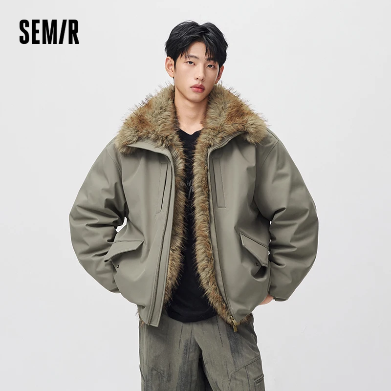 Semir Men Down Jacket Protective Fur Collar Windproof Water Repellent Winter Smart Casual Couple Fashion Outerwear 2026