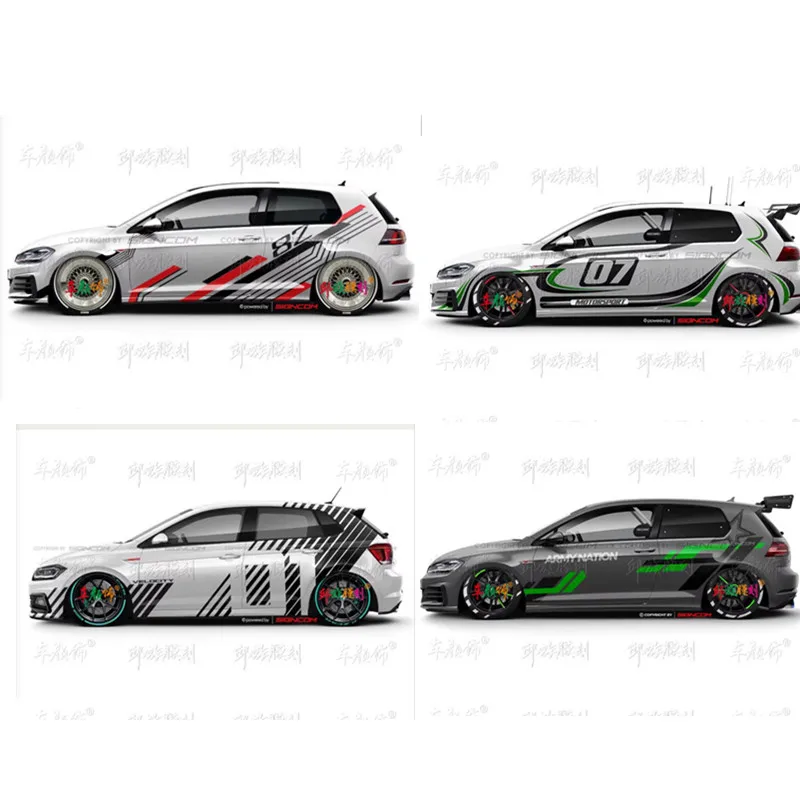 Car Vinyl sticker FOR VW POLO Golf 6 7 8 GTI Scirocco body Customized racing decoration sporty Decal modified accessories