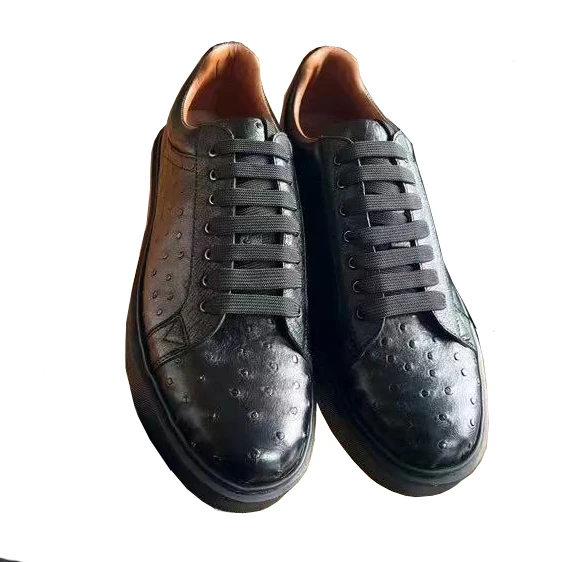 

yinshang new men leisure shoes male ostrich skin shoes leisure shoes walk drive car shoes black