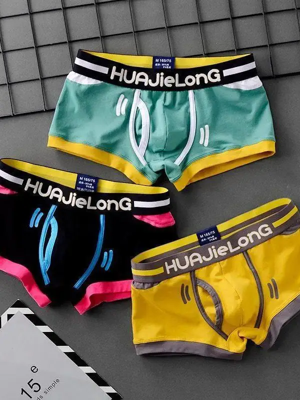 Men's Cotton Underwear Comfortable Breathable mid Waist Sports Briefs U Shape Design Cotton Fabric Sportswear Casual Clothing