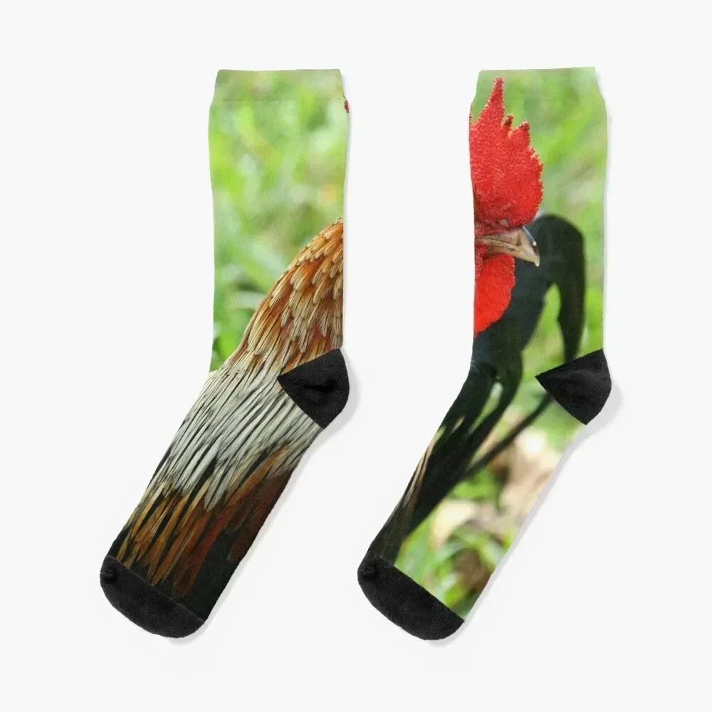 

Hawaiian Rooster Socks essential funny sock cute hockey Socks Women's Men's