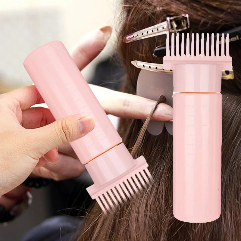 2pcs Salon Hair Oil Applicator Bottle Professional Hairdressing Dyeing Comb Bottles 180ml Hair Root Coloring Combs Applicator