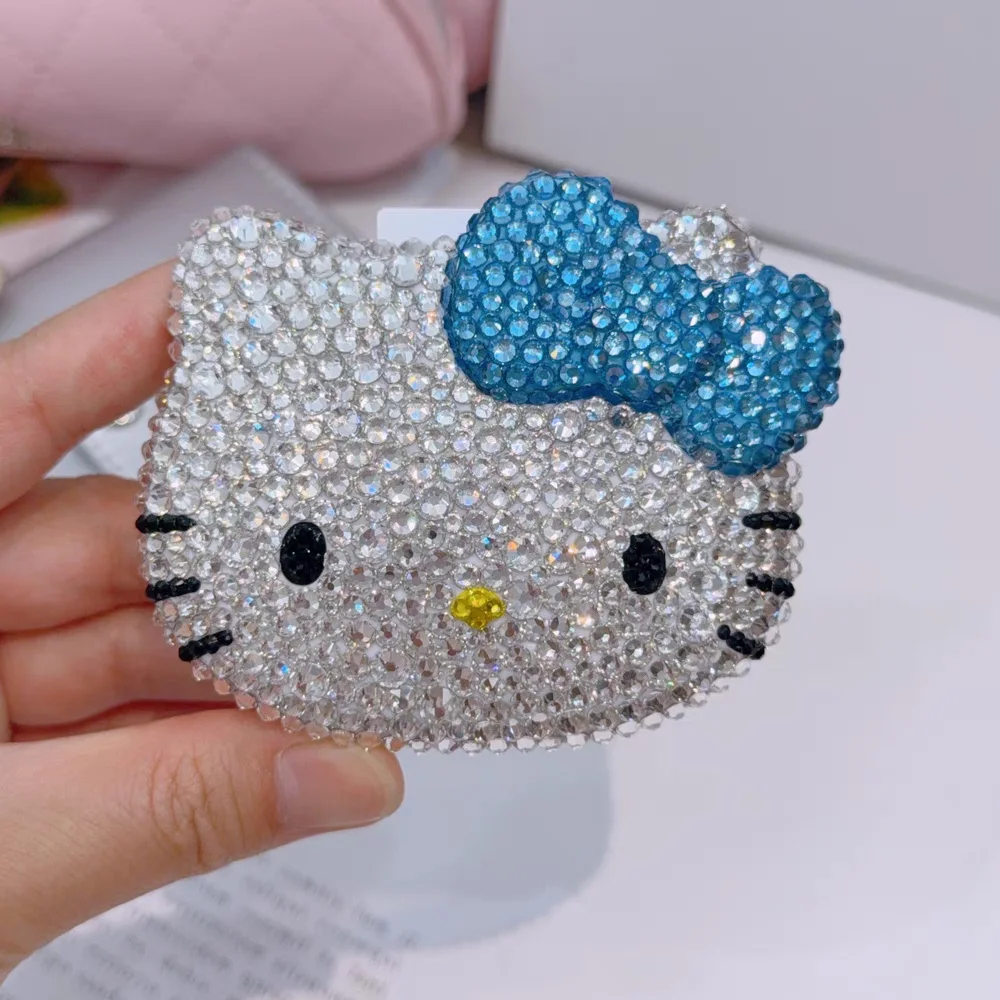 Desktop decoration Hello kitty Crystal Rhinestones Jewelry Box Ring Coin Earphone Medicine small items Storage view 6