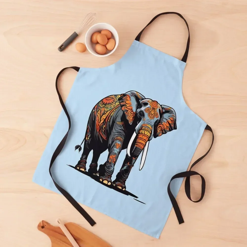 

Beautiful elephant - strong, bold, graceful and serene (2) Apron New year's women's kitchens Apron