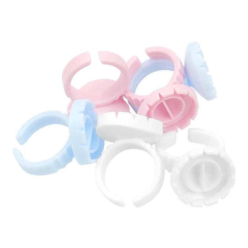 AILEISHI mayoreo 100 pzas/bolsa anillos desechables para pegamento de extensión de pestañas contenedor de pigmento para tatuaje herramientas de pestañas proveedor 6
