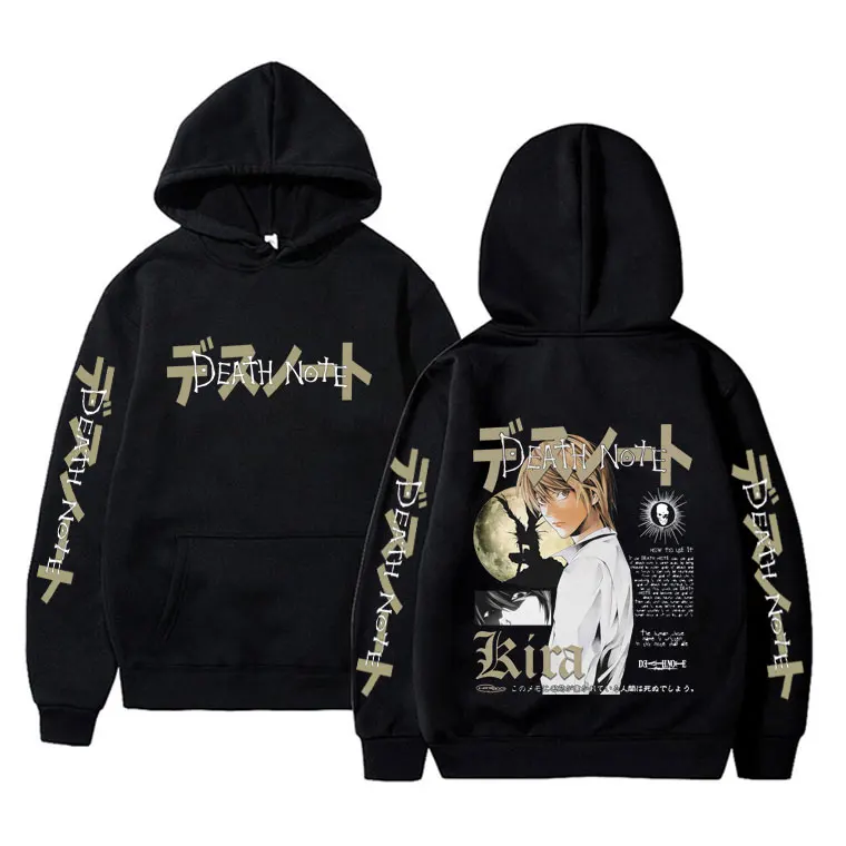 

Anime Death Note Yagami Light Graphic Hoodie Men Women Casual Oversized Streetwear Unisex Vintage Fleece Cotton Pullover Hoodies