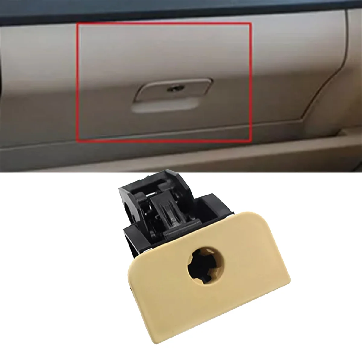 Car Co-Pilot Glove Storage Box Handle Cover with Key Hole 6Q0857131D for VW Polo 2005-2009 Tool Box Switch LHDJAS