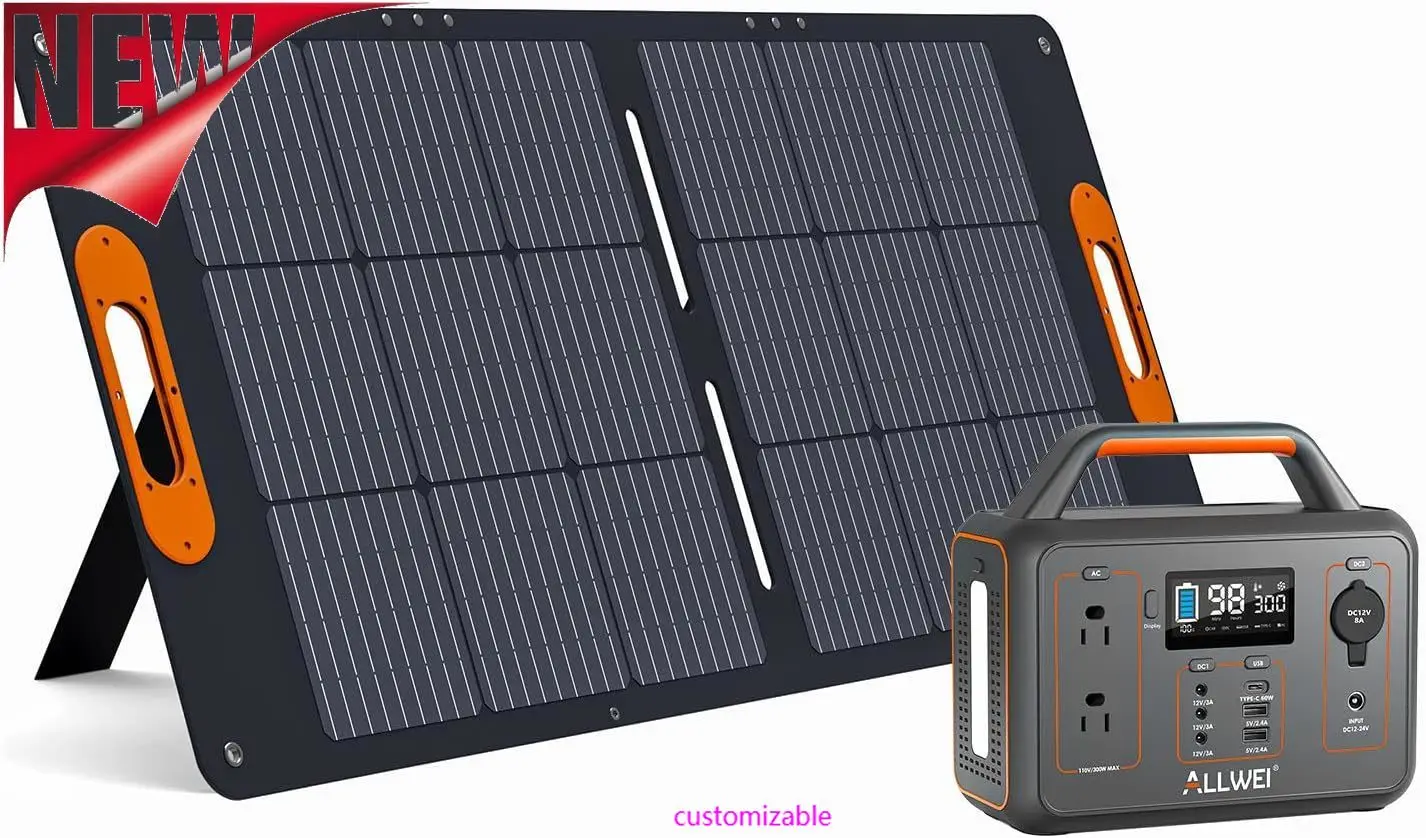 

New In 2025-300W Solar Generator With 100W Solar Panel Included, 280Wh Portable Power Station With AC Outlet USB Port