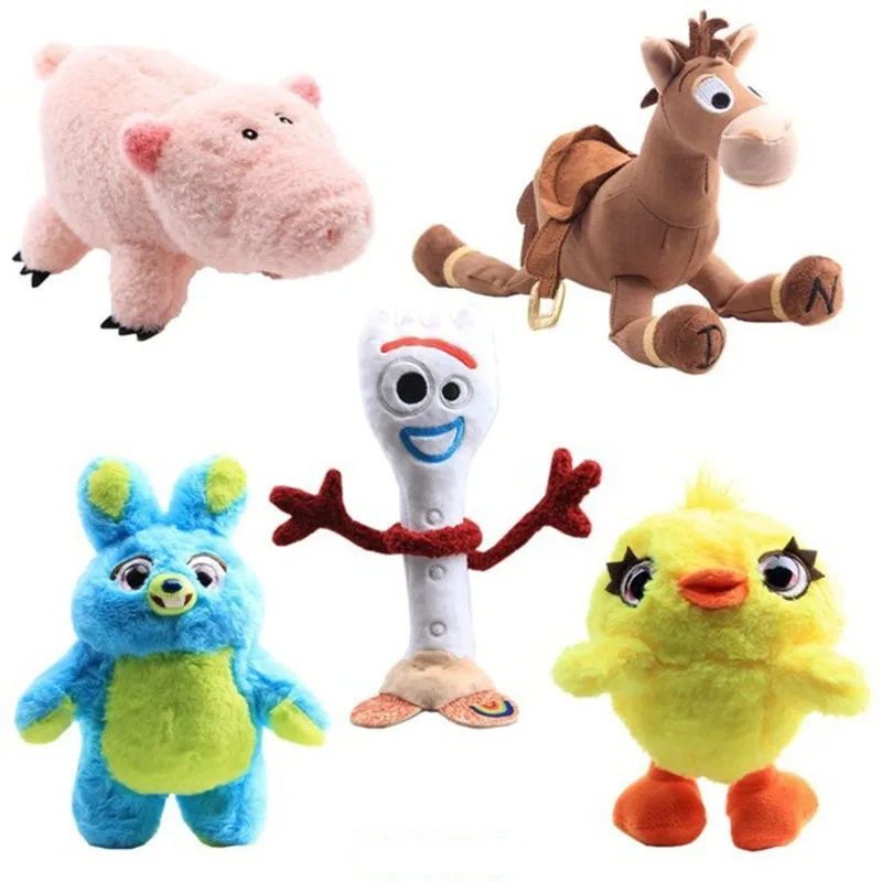 Disney Anime Toy Story 4 Toys Ducky Bunny Bullseye Ham Cute Pillow Toys Children Fashion Dolls Kids Christmas Birthday Gifts