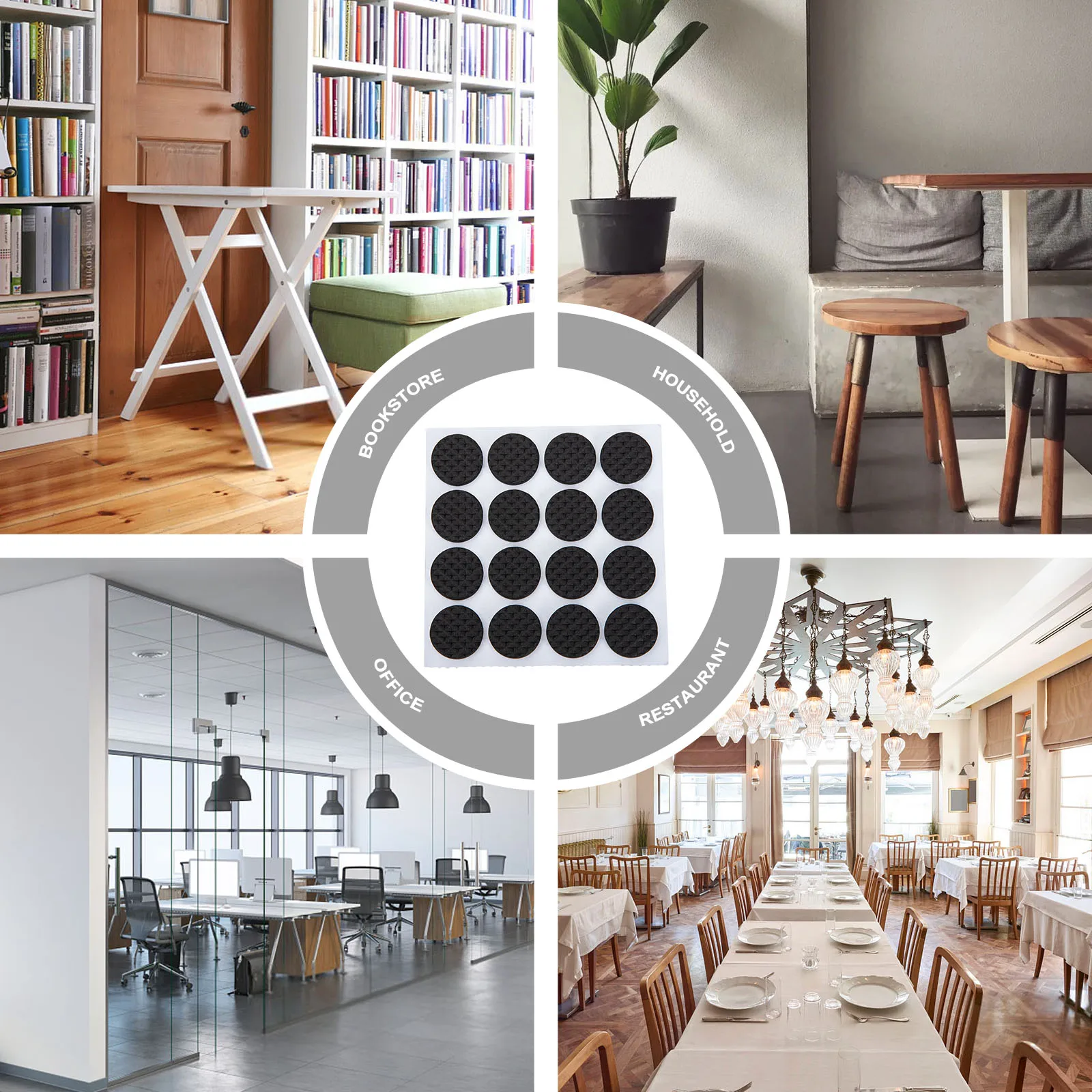 

32Pcs Chair Leg Floor Protectors Eva Furniture Pads Self-Adhesive No Tape Required for Various Chairs Furniture Pads