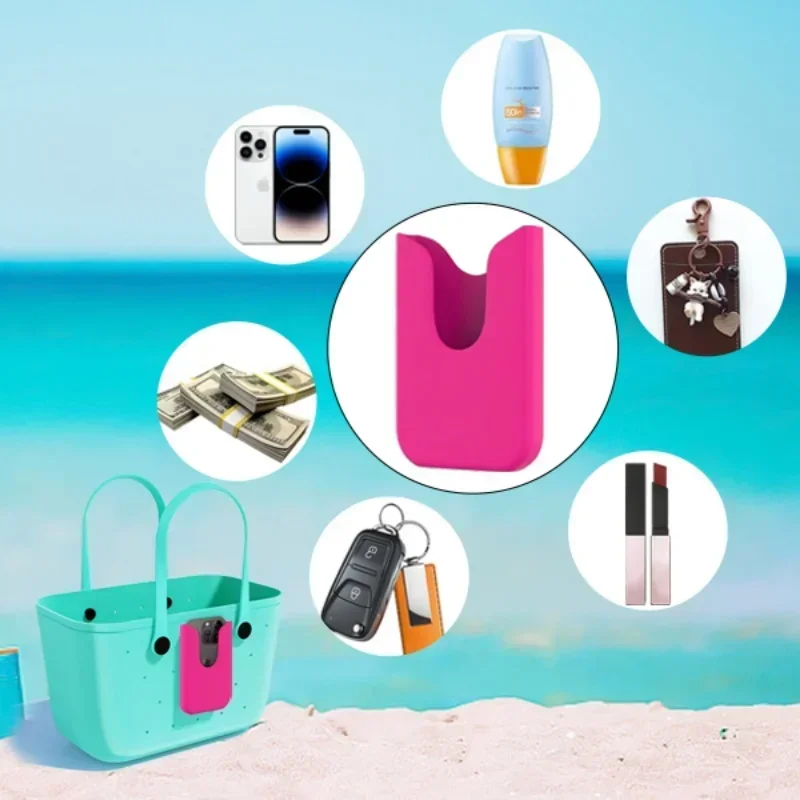 Bogg Bag Silicone Phone Holder Eva Storage Basket Inserts Hook Set Small Key Chain Clip Storage Accessories Beach Bag Organizer