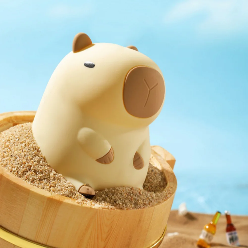 

Ночник с изображением капибары, мультяшный светильник Pat Light, 2-ступенчатая прикроватная лампа с регулируемой яркостью, зарядка через USB, атмосферный светильник для домашнего декора спальни