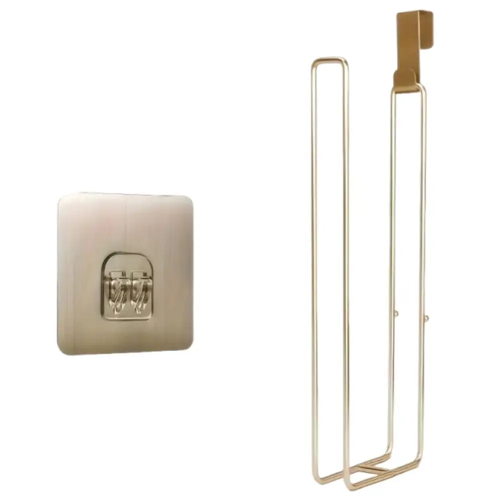 

Extended Toilet Roll Paper Holder Punch-free Wall Mounted Lengthen Tissue Storage Holder Anti-rust Hanging Roll Paper Hanger