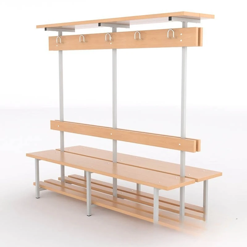 Double-sided locker room, bench wardrobe, coat rack, single-sided with clothes hook