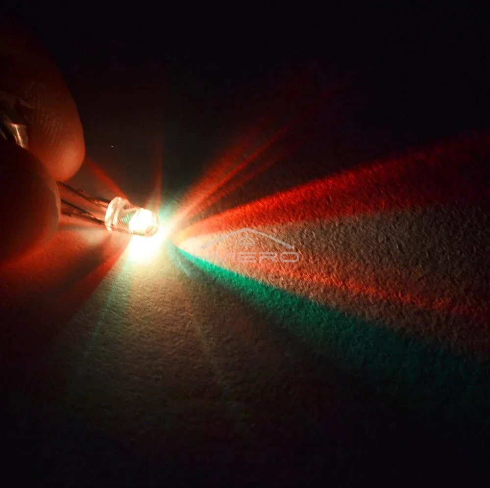 3mm Fast Slow RGB Round Flash Rainbow Multi Color 2.0V~3.4V Light-Emitting Diodes Light Beads Clear LED Bulb Billboard Decorat