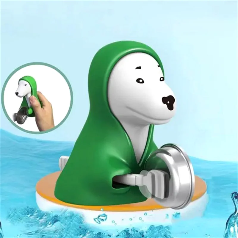 Funny Dog Knocking The Basin Puppy Doge Creative Plastic Funny Toys Cartoon Cute Green Clothed Dog Toy Gifts Desktop Decoration