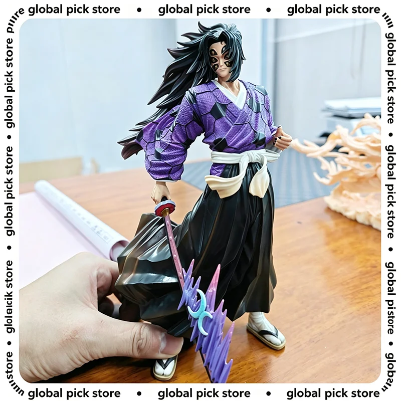Neue 24cm Demon Slayer Anime Figur Kokushibo Actionfigur PVC Sammlerstück Schreibtischdekoration Modell Puppe Spielzeug Geschenk