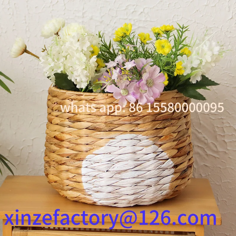 Customizable Woven Cute Cat-Shaped Wicker Basket Storage