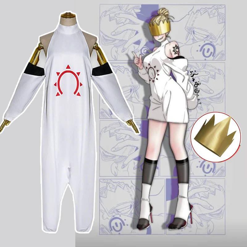 

Dunayskiy*/Anime Haumea Cosplay Costume Enn Enn No Shouboutai Haumea White Jumpsuit Uniform Women Halloween Party