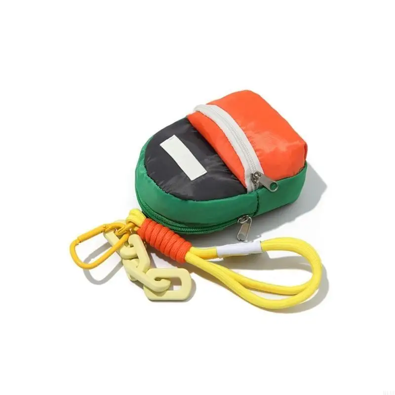 91AF Sturdy Polyester Miniature Backpack Keychain Adornment For Coins And Lipstick
