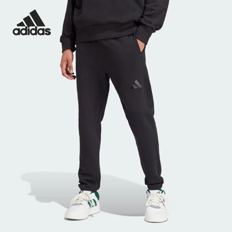 Adidas Unisex Autumn Winter Stretch Jersey for Men Women, High Rise Waist Slim Fit Zip Side Pockets Fitness Trousers IV5216