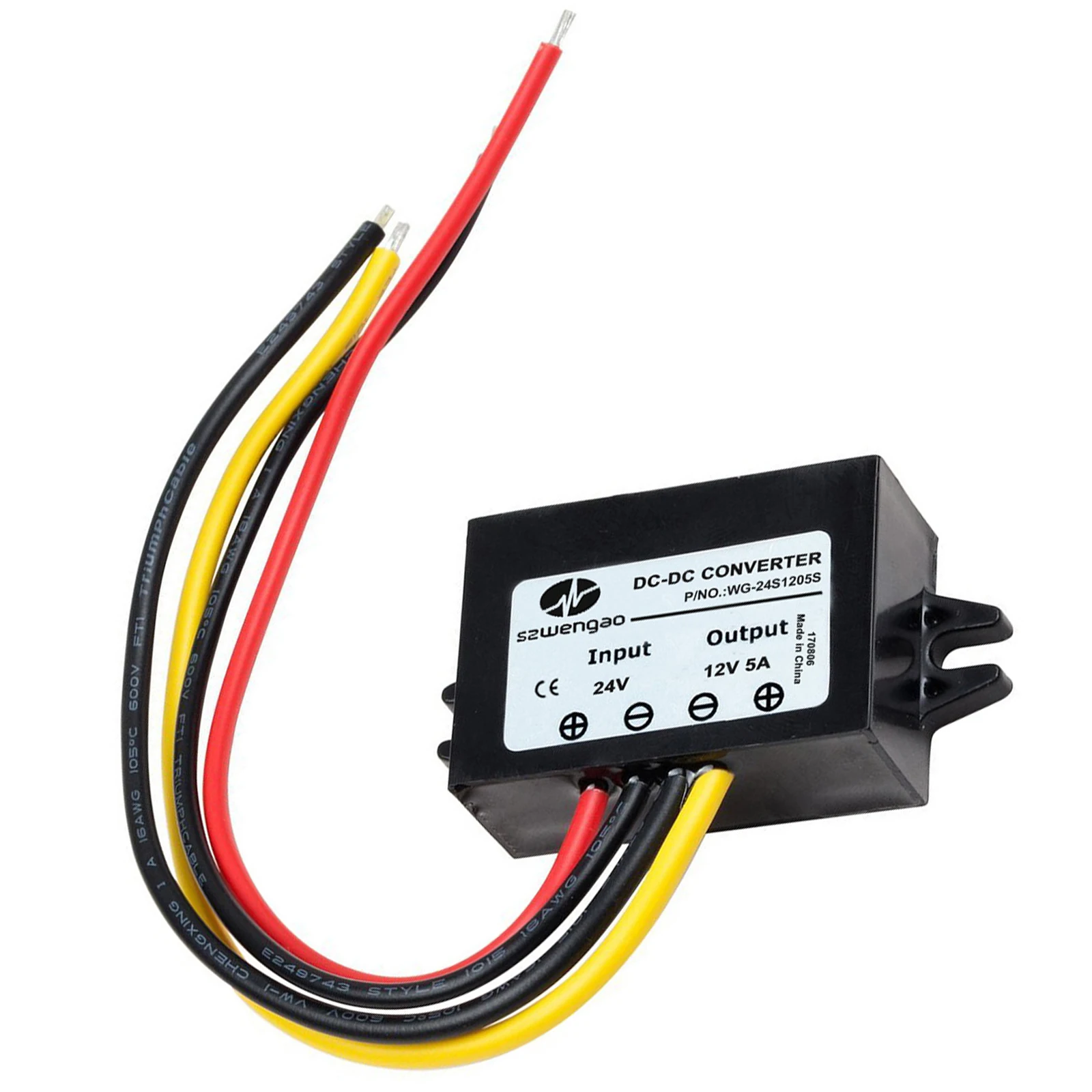 

24V to 12V 5A Dc-Dc Converter Buck Regulator Stable Current Output Shockproof Heat Dissipation for Automotive Electrical Devices