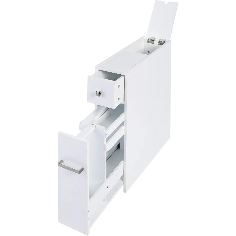 

Home Slim Bathroom Storage Cabinet, Free Standing Toilet Paper Holder, Bathroom Cabinet Slide Out Drawer Storage,