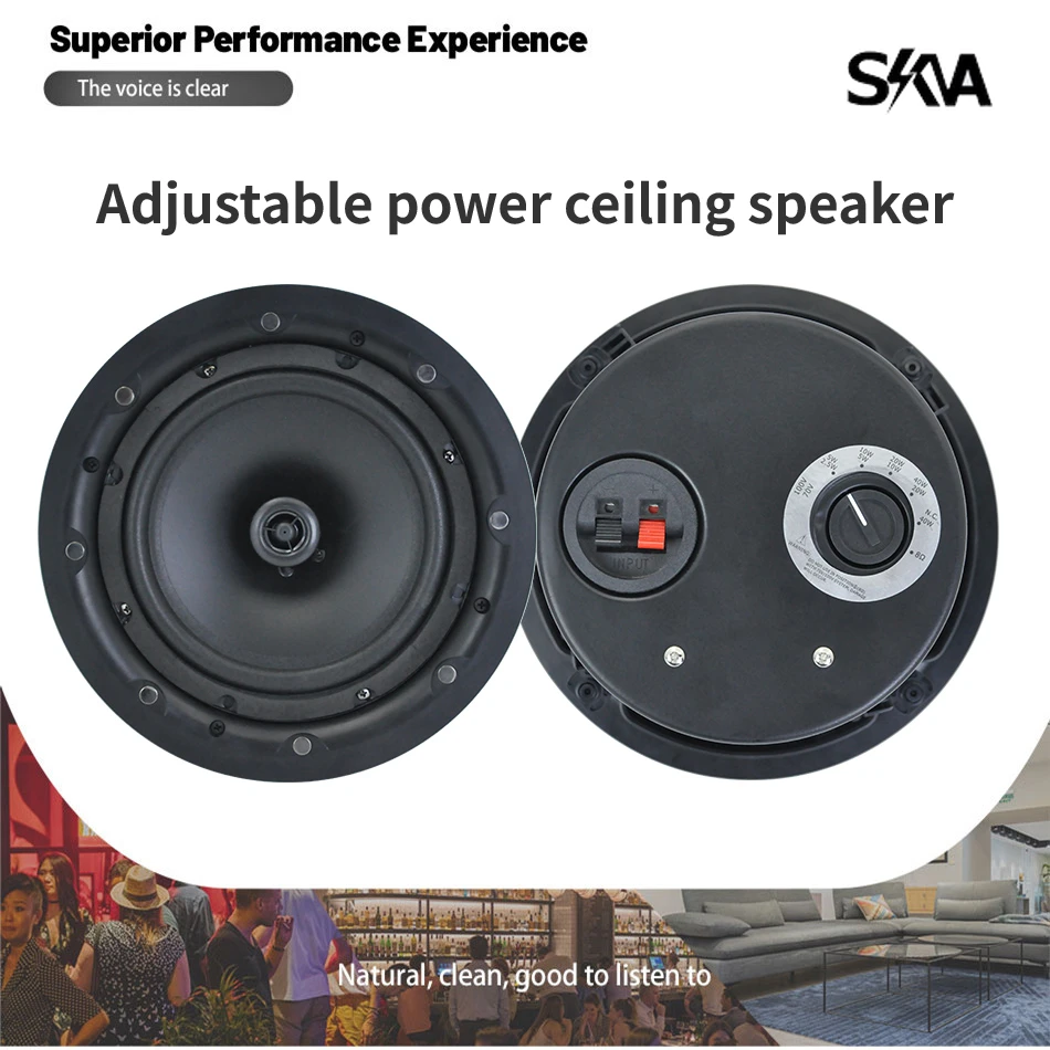 

8inch High Quality Sound Frameless Passive Coaxial Ceiling Speaker for Park School Shopping Mall Background Music Audio Player