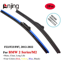 LNJING Colorful Wiper Blades For BMW 2 Series M2 F22 F23 218I 218D 220I 220D 225D 228I 230I M235I M240I 2012 2015 2018 2020 2021