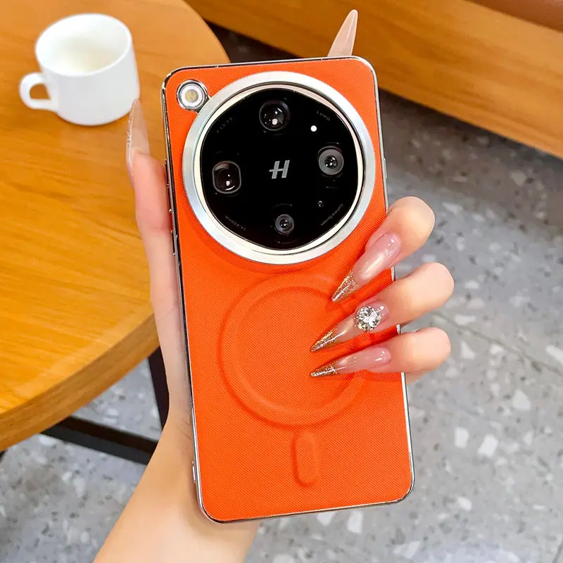 For OPPO Find X9 X8 X7 Ultra 5G Case Luxury Leather Magnetic Wireless Charging Shockproof Protection Hard Back Cover Accessories