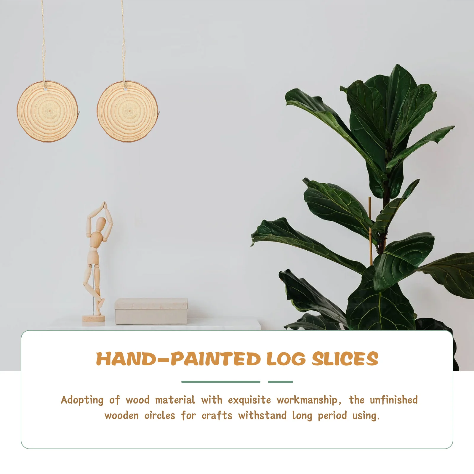 

BUGUUYO 10pcs Christmas Ornaments Wood Slices Tree Decor Craft Home Holiday Decoration Wooden Circle Gifts