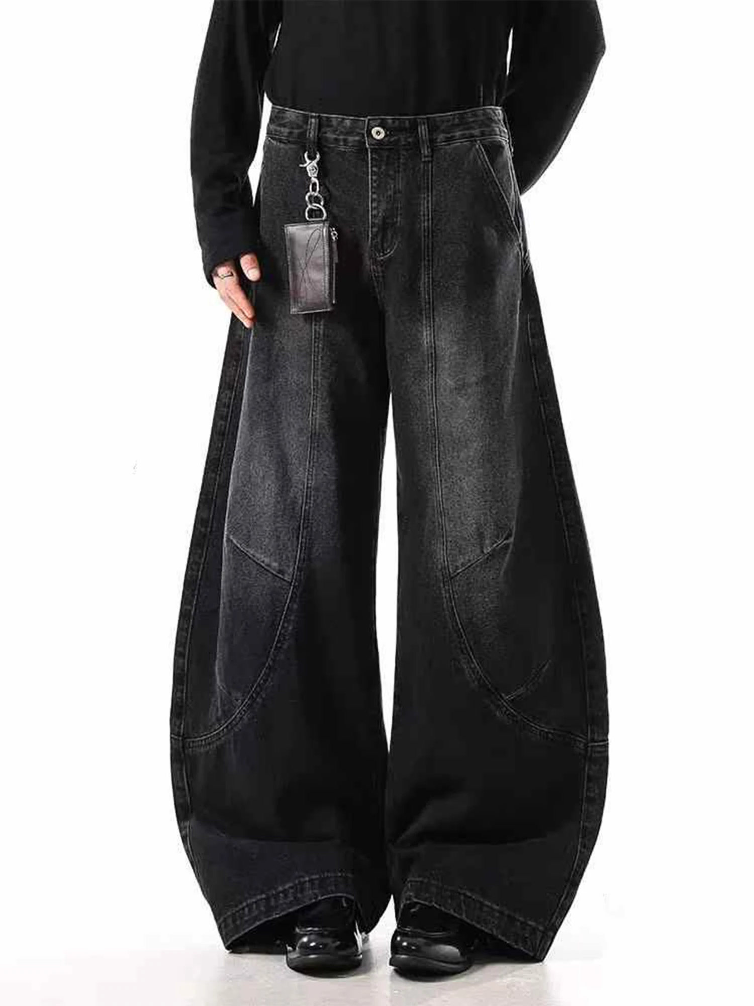 

Женские черные готические мешковатые джинсы Y2k в стиле эмо, японский стиль 2000-х годов, джинсовые брюки-бойфренды, винтажные джинсовые брюки в стиле Харадзюку, осень