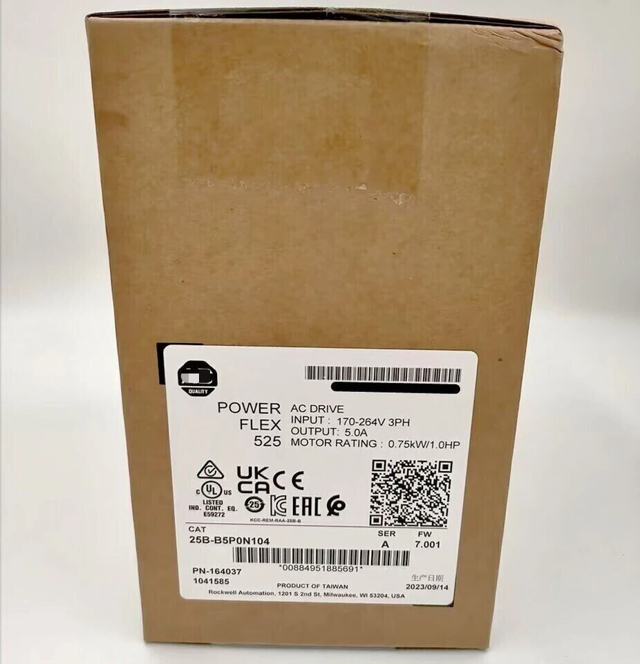 

25B-B5P0N104 PowerFlex 525 AC Drive 0.75KW 1.0HP NEW Sealed