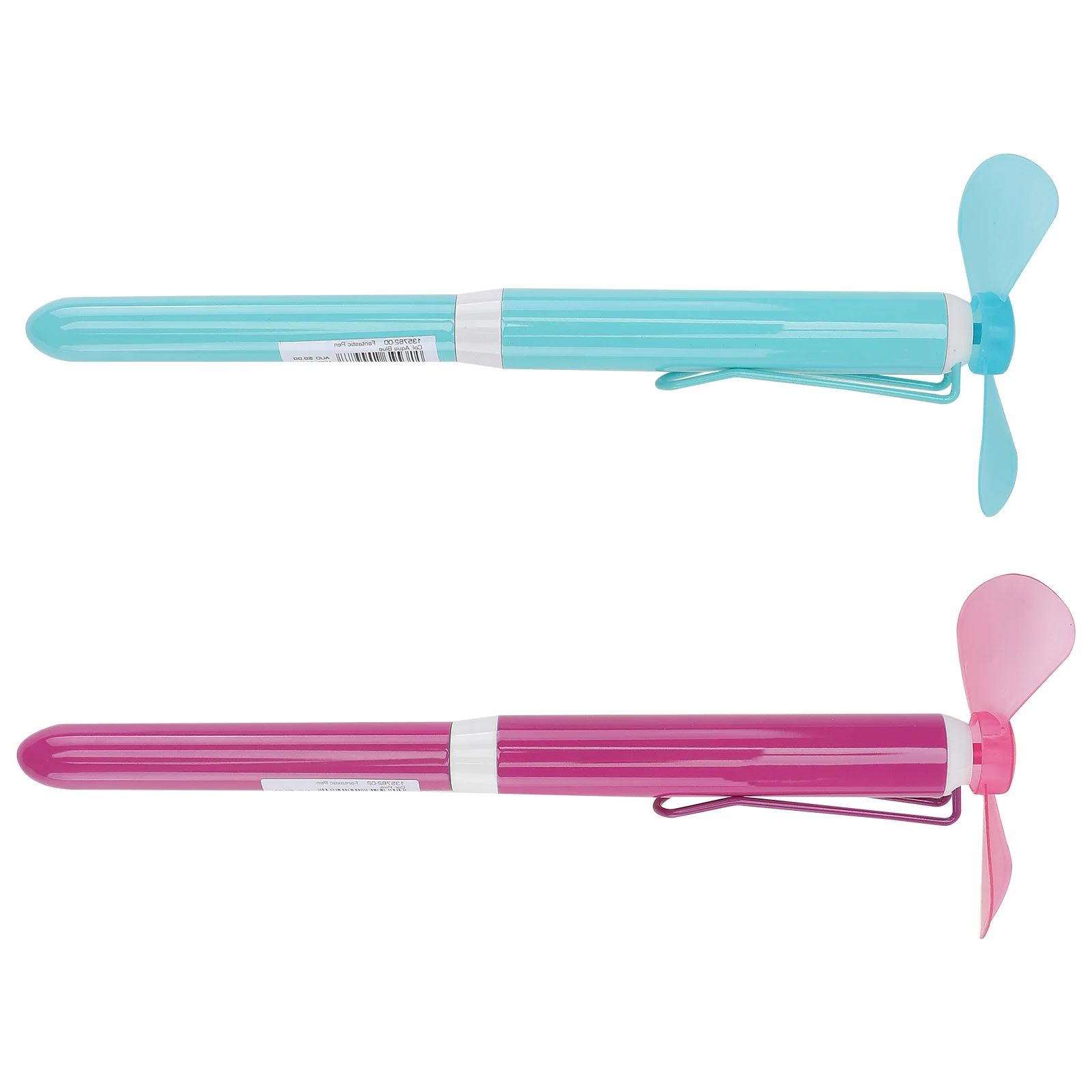 

2 Pcs Office Pen Mini Fan Student Ballpoint Pens Metal with Fans Study Supplies