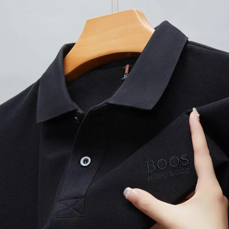 2025 여름 새로운 브랜드 수 놓은 남자 100% 코 튼 짧은 소매 폴로 셔츠 캐주얼 통기성 탑 Tshirt 뜨거운 판매