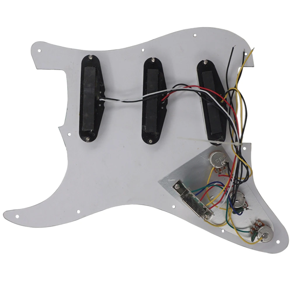 ST Style Electric Guitar Full Set DIY Accessory Kit Including Prewired Pickguard Bridge SSS Pickups and Other Accessories