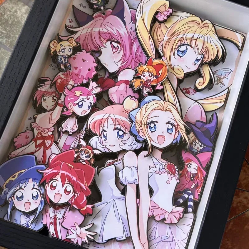 

Hot 15CM Anime Shugo Chara 3D Art Painting Twin Star Princess Cartoon Figure Collect Picture Handmade Desktop Decora Fans Gifts