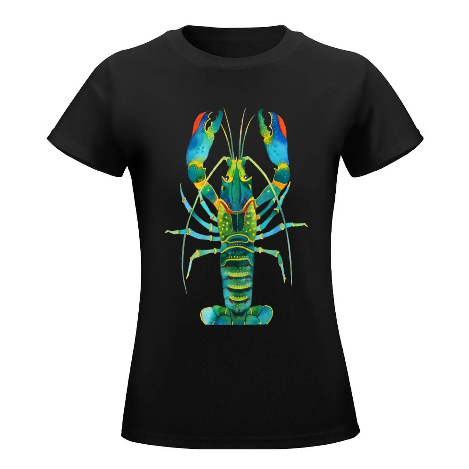 Turquoise Lobster T-Shirt Blouse graphics female summer top t shirts for Women graphic